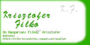 krisztofer filko business card